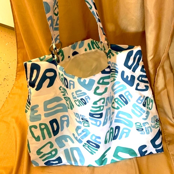 Escada Blue and White Logo Beach Tote - Picture 2 of 7